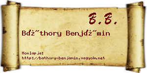 Báthory Benjámin névjegykártya