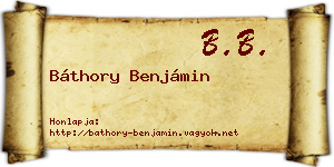 Báthory Benjámin névjegykártya